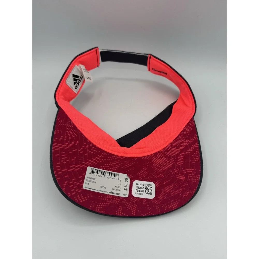 Adidas Visor Hat Gray Pink Athletic Women's Adjustable Lightweight Sporty NWT